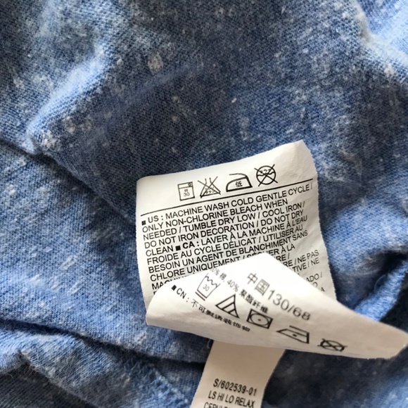 Old Navy long sleeve blue flecked relaxed Tee in Girls Size 8 (Big Kids) - Picture 13 of 14